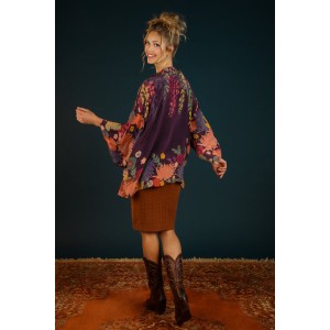 Powder Trailing Wisteria Amethyst Kimono