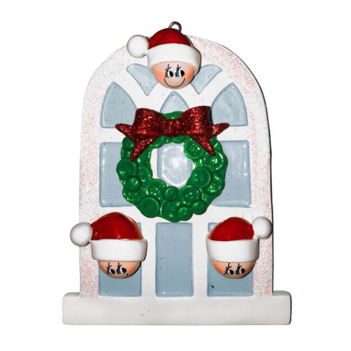 Christmas Window 3 Family Personalised Christmas Decoration