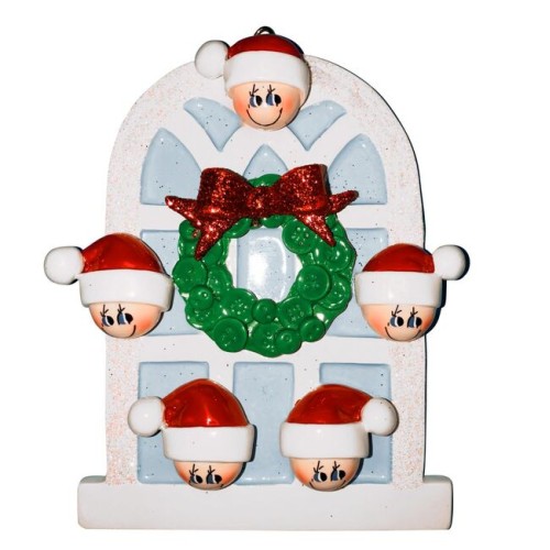 Christmas Window 5 Family Personalised Christmas Decoration