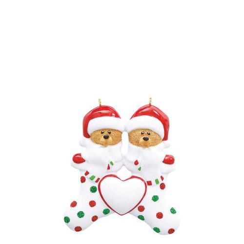 2 Bear Stocking Personalised Christmas Decoration