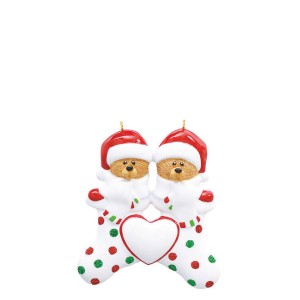 2 Bear Stocking Personalised Christmas Decoration