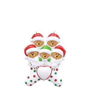 5 Bear Stocking Personalised Christmas Decoration