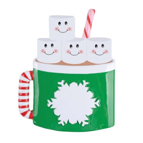 Marshmallow Mug 4 Family Personalised Christmas Decoration