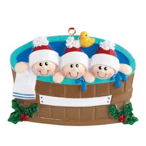 Hot Tub 3 Family Personalised Christmas Decoration