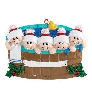 Hot Tub 5 Family Personalised Christmas Decoration