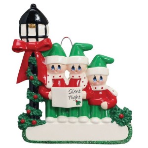 Singing Carolers 3 Family Personalised Christmas Decoration