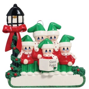 Singing Carolers 5 Family Personalised Christmas Decoration