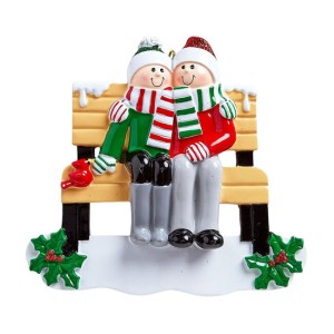 Park Bench Couple Personalised Christmas Decoration