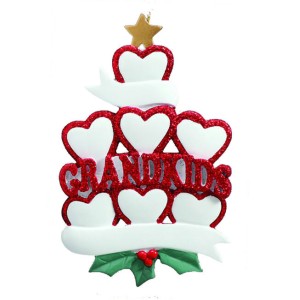 Grandkids 7 Hearts Personalised Christmas Decoration