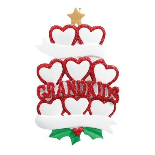 Grandkids 8 Hearts Personalised Christmas Decoration