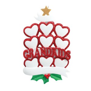 Grandkids 9 Hearts Personalised Christmas Decoration