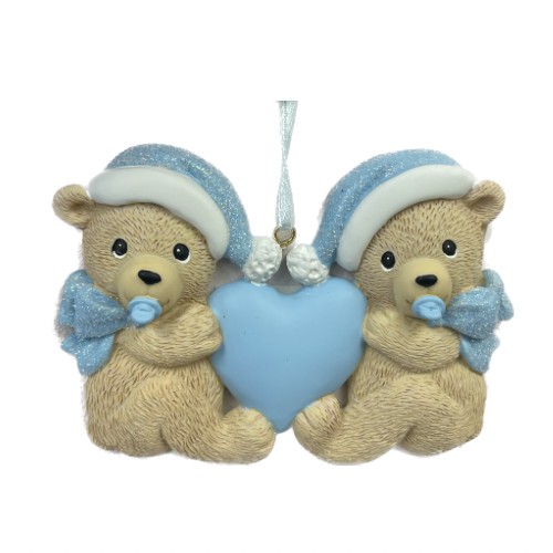 Twin Boys Personalised Christmas Decoration