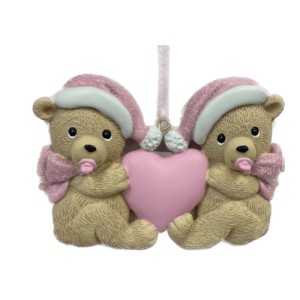 Twin Girls Personalised Christmas Decoration