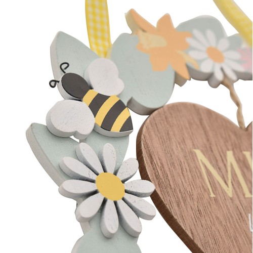 Mum Wooden Wreath Plaque