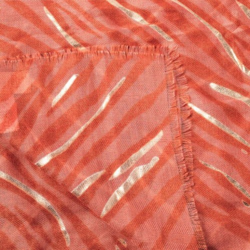 Katie Loxton Coral & Gold Zebra Print Scarf