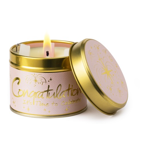 Lily-Flame Congratulations Tin Candle