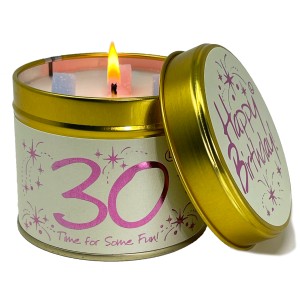 Lily-Flame Happy Birthday 30th Tin Candle