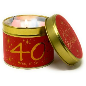 Lily-Flame Happy Birthday 40th Tin Candle