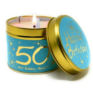 Lily-Flame Happy Birthday 50th Tin Candle