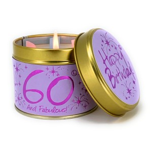 Lily-Flame Happy Birthday 60th Tin Candle