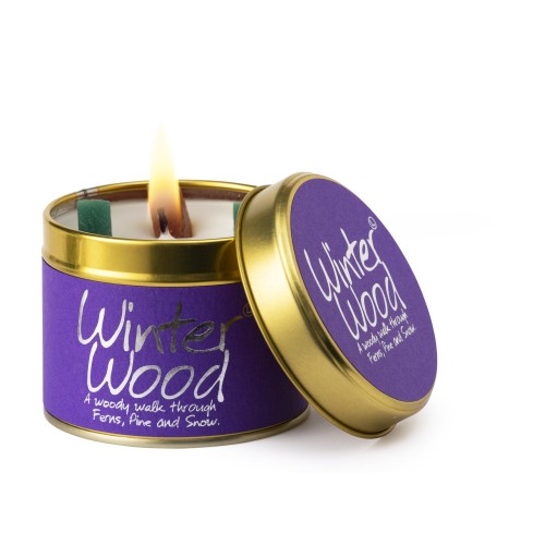 Lily-Flame Winter Wood Tin Candle