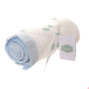 Ziggle Baby Cellular White + Blue Blanket