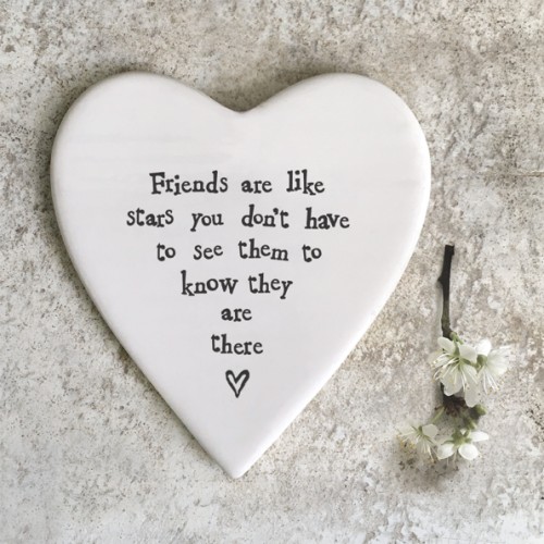 East of India Porcelain Coaster - Friends are like Stars