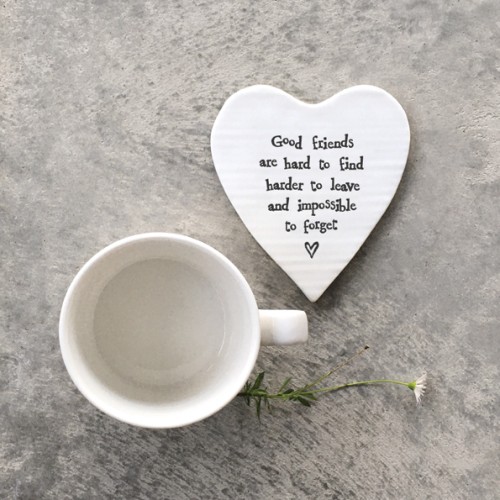 East of India Porcelain Coaster - Good Friends