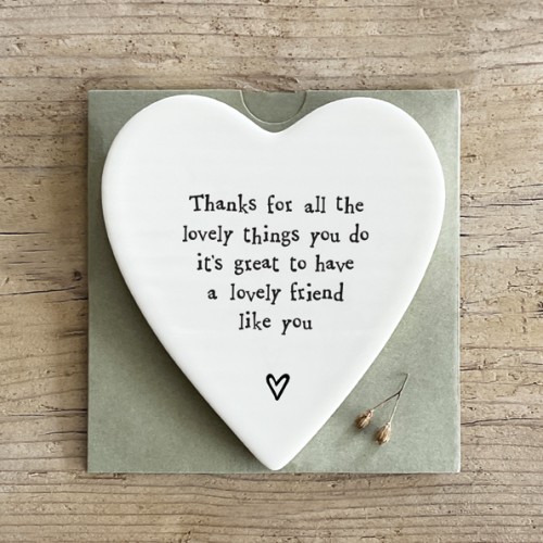 East of India Porcelain Coaster - Lovely Friend