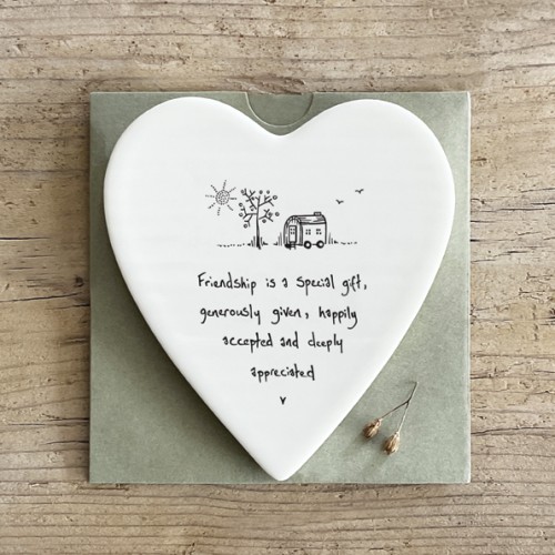 East of India Porcelain Coaster - FrIendship is a gift
