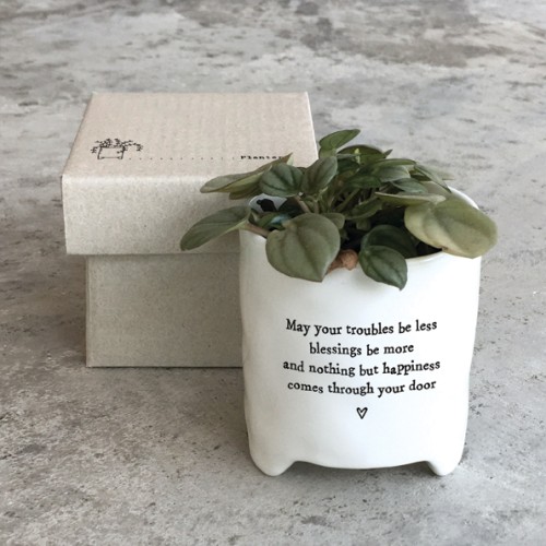 East of India Mini Planter - May your troubles be less