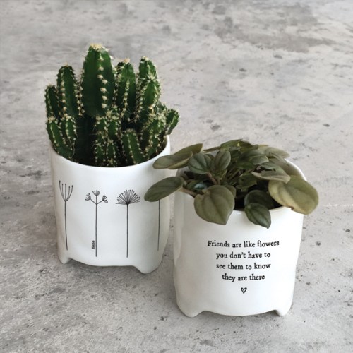 East of India Mini Planter - Friends are like Flowers