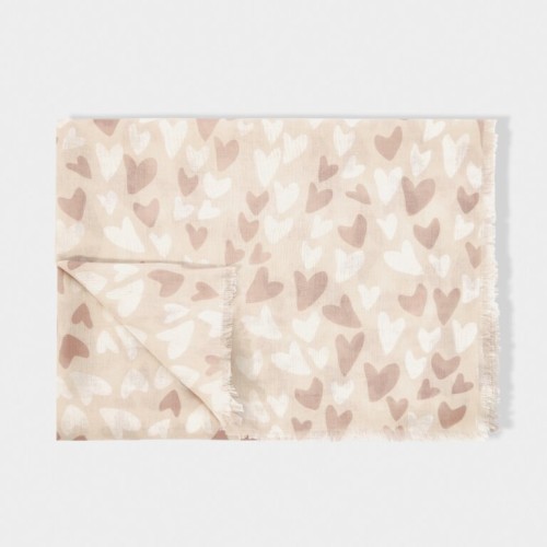 Katie Loxton Blush Pink Heart Print Scarf
