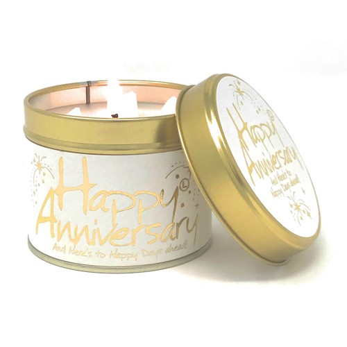 Lily-Flame Happy Anniversary Tin Candle
