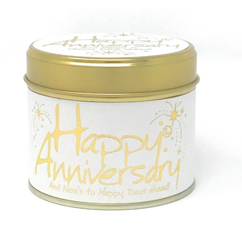 Lily-Flame Happy Anniversary Tin Candle