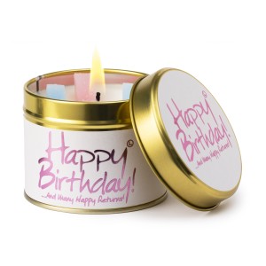 Lily-Flame Happy Birthday Tin Candle