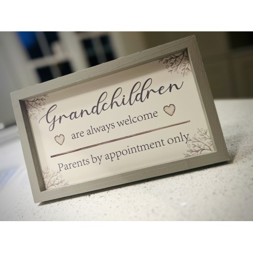 Grandchildren Always Welcome Wooden sign