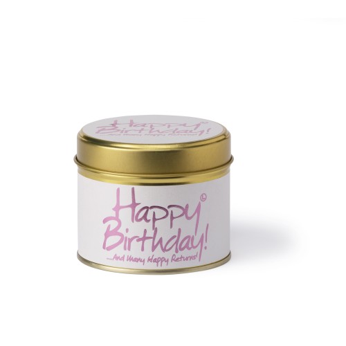 Lily-Flame Happy Birthday Tin Candle