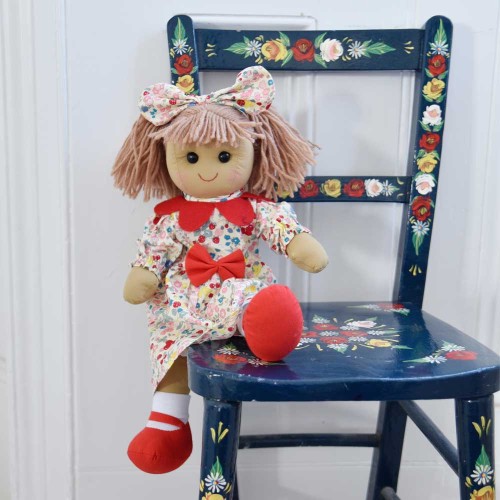 Powell Craft Red Floral Dress Ragdoll