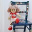 Powell Craft Red Floral Dress Ragdoll