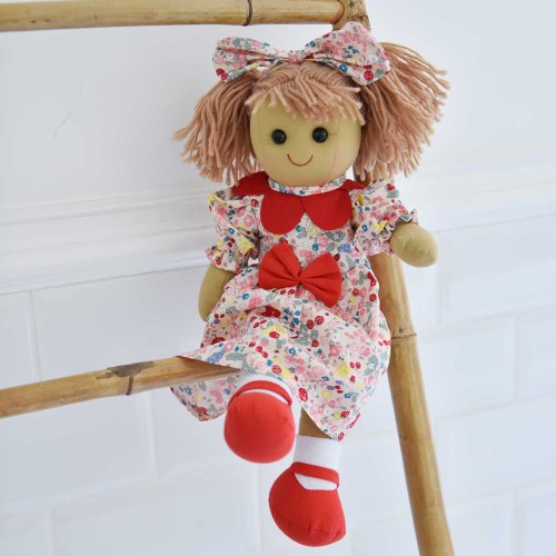Powell Craft Red Floral Dress Ragdoll