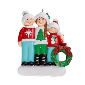 Ugly Sweater Family 3 Personalised Christmas Decoration