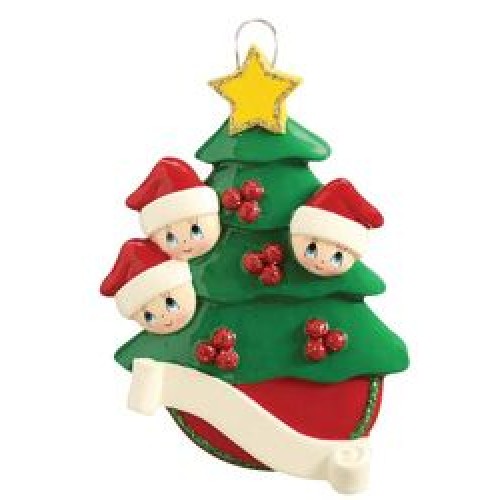 Christmas Tree Family 3 Personalised Christmas Decoration