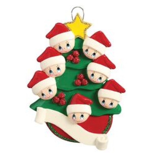 Christmas Tree Family 7 Personalised Decoration