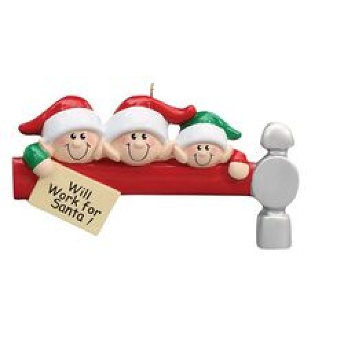 Santas Elves 3 Personalised Decoration