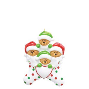 4 Bear Stocking Personalised Decoration