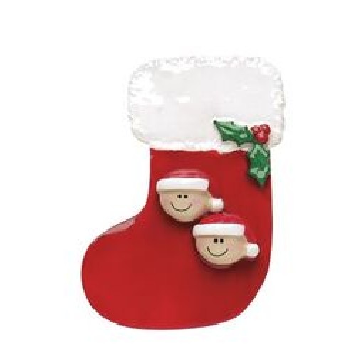 Red Stocking 2 Personalised Decoration