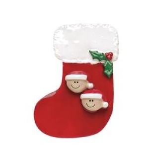 Red Stocking 2 Personalised Decoration