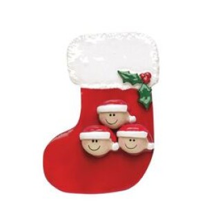 Red Stocking 3 Personalised Decoration