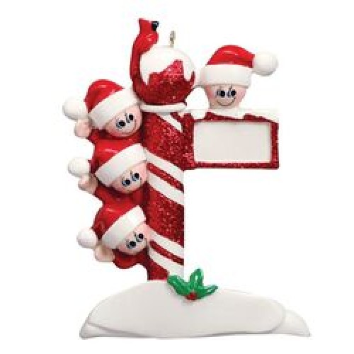 Stripe Pole 4 Personalised Decoration